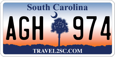 SC license plate AGH974
