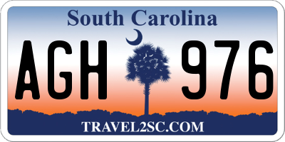 SC license plate AGH976