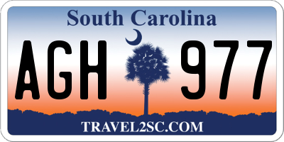 SC license plate AGH977