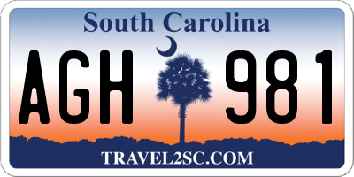 SC license plate AGH981