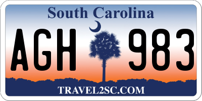 SC license plate AGH983