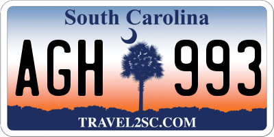 SC license plate AGH993