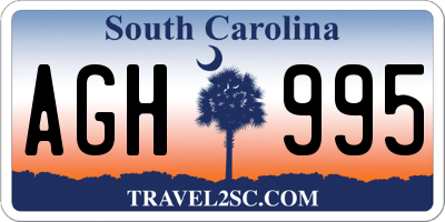 SC license plate AGH995