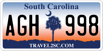 SC license plate AGH998