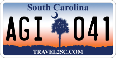 SC license plate AGI041