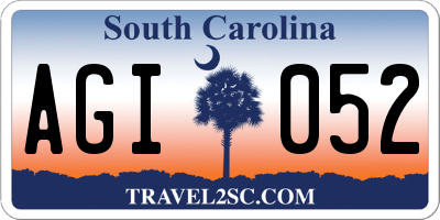 SC license plate AGI052