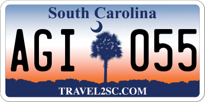 SC license plate AGI055