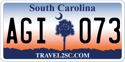 SC license plate AGI073