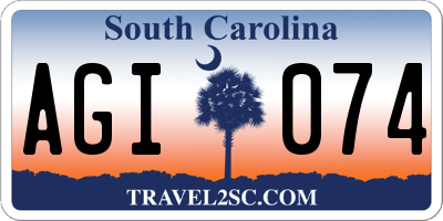 SC license plate AGI074