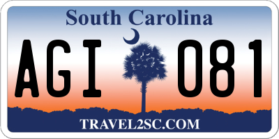 SC license plate AGI081