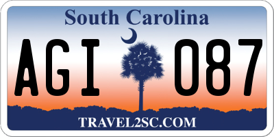 SC license plate AGI087
