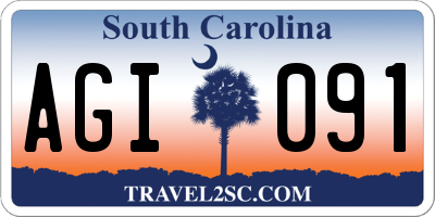 SC license plate AGI091