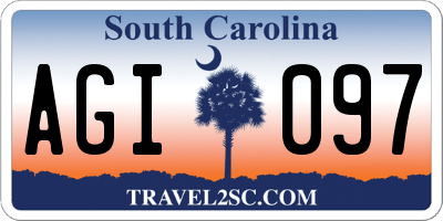 SC license plate AGI097