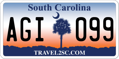 SC license plate AGI099