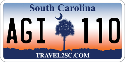 SC license plate AGI110