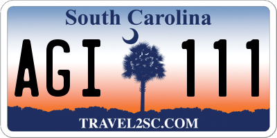 SC license plate AGI111