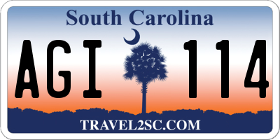 SC license plate AGI114