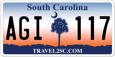 SC license plate AGI117