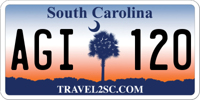 SC license plate AGI120