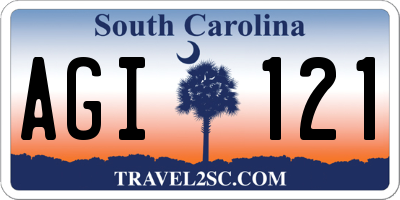 SC license plate AGI121