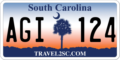 SC license plate AGI124
