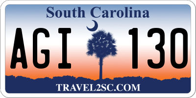 SC license plate AGI130