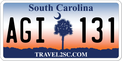 SC license plate AGI131