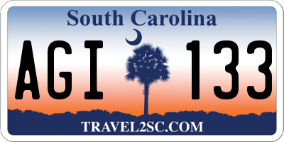 SC license plate AGI133