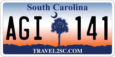 SC license plate AGI141