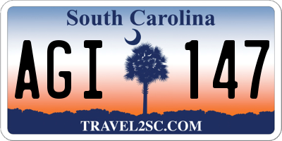 SC license plate AGI147