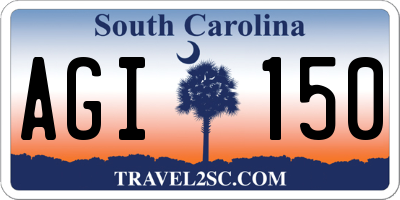 SC license plate AGI150