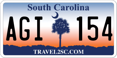 SC license plate AGI154