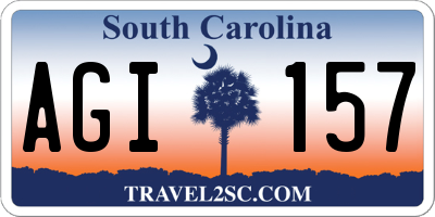 SC license plate AGI157