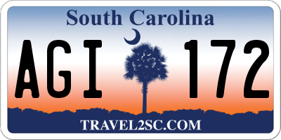 SC license plate AGI172
