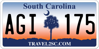 SC license plate AGI175