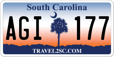SC license plate AGI177