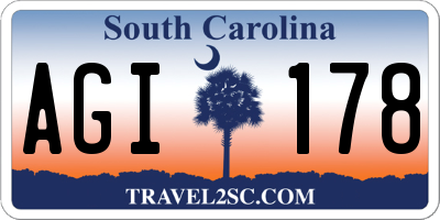 SC license plate AGI178