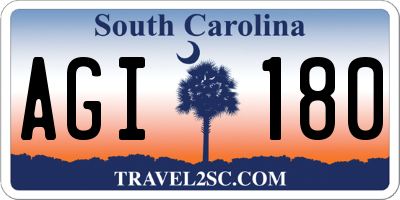 SC license plate AGI180