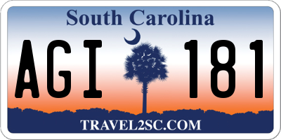 SC license plate AGI181