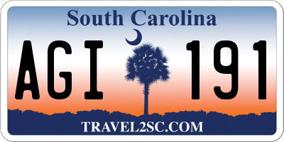 SC license plate AGI191