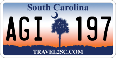 SC license plate AGI197