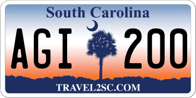 SC license plate AGI200