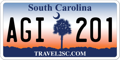 SC license plate AGI201