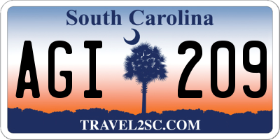 SC license plate AGI209