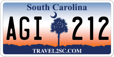 SC license plate AGI212