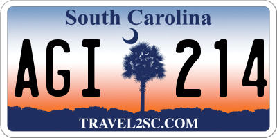 SC license plate AGI214