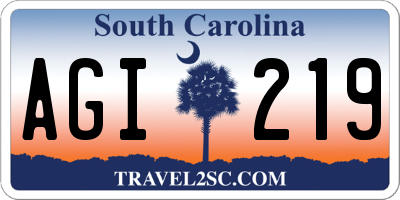 SC license plate AGI219