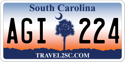 SC license plate AGI224