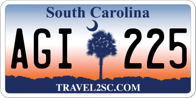 SC license plate AGI225