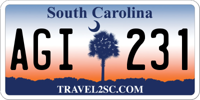 SC license plate AGI231